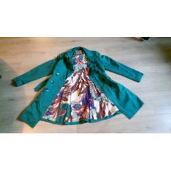 STEPS turquoise trench coat maat xl 42-44 izgs