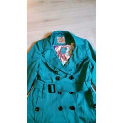 STEPS turquoise trench coat maat xl 42-44 izgs