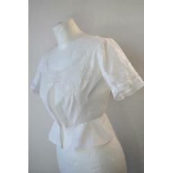 Antieke witte wespentaille bodice