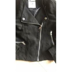 Stoer zwart jasje “bikerjack” style h&m maat 146