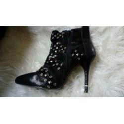 Bronx stoere high heels sjiek 41 zwart hakken 12,5 cm