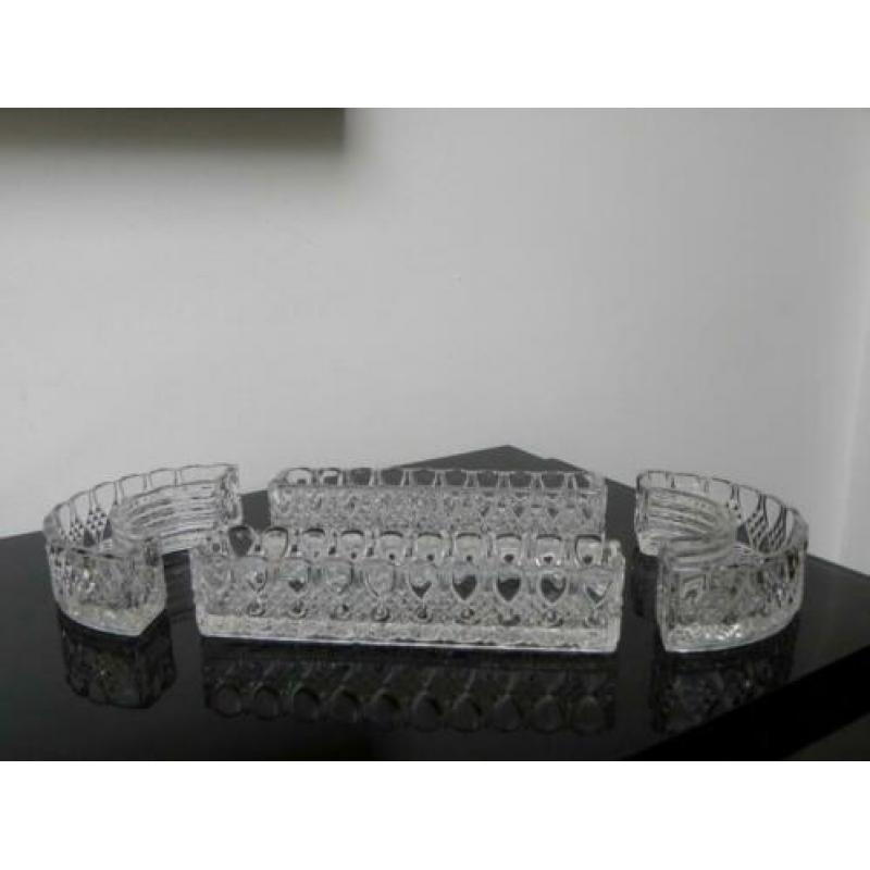 Art deco Val st Lambert Tafelset/Milieu de Table, Diamants &