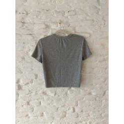 Cropped Grey Pearl Top | Zara | UK 10