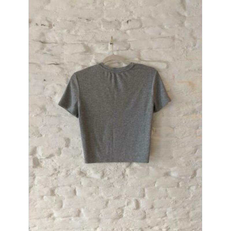 Cropped Grey Pearl Top | Zara | UK 10