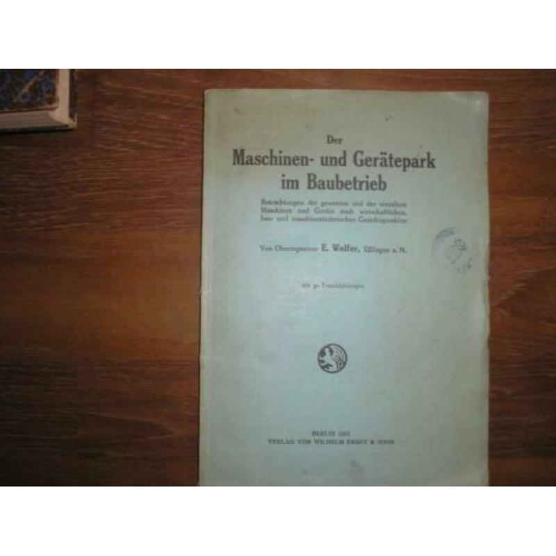 1933 Machines voor de bouw.E.Wolfer: Machinen- und Geräte-