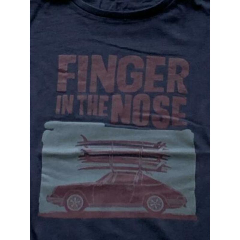 Finger in The Nose blauw shirt met auto 3XL/152 12-13 jaar