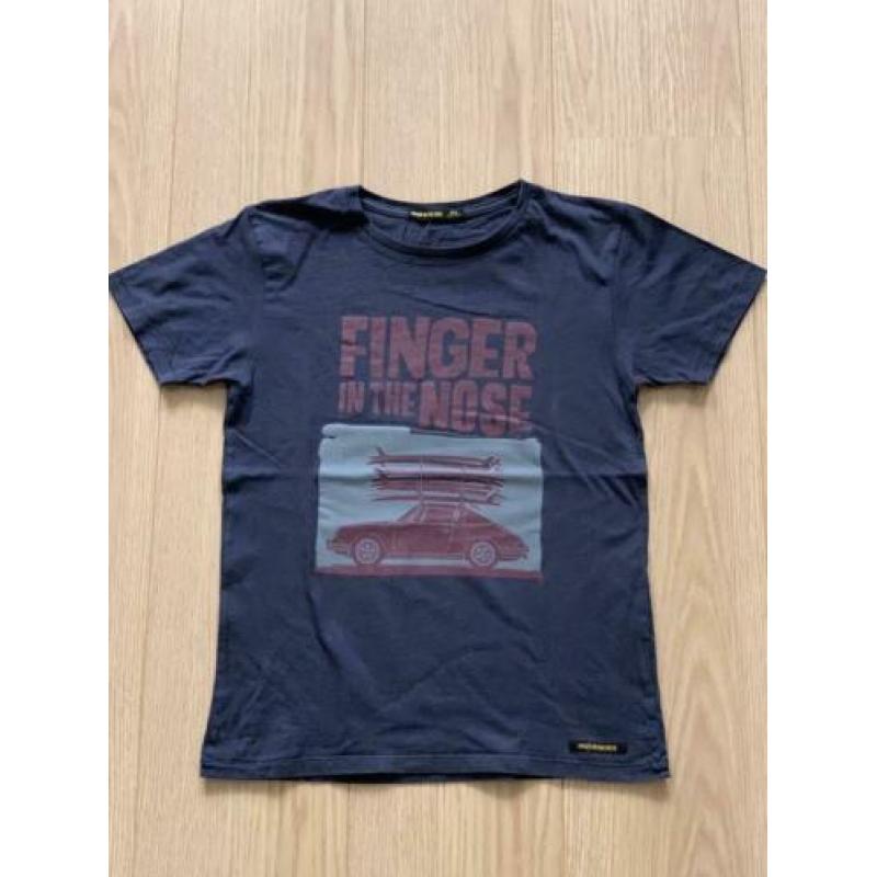 Finger in The Nose blauw shirt met auto 3XL/152 12-13 jaar