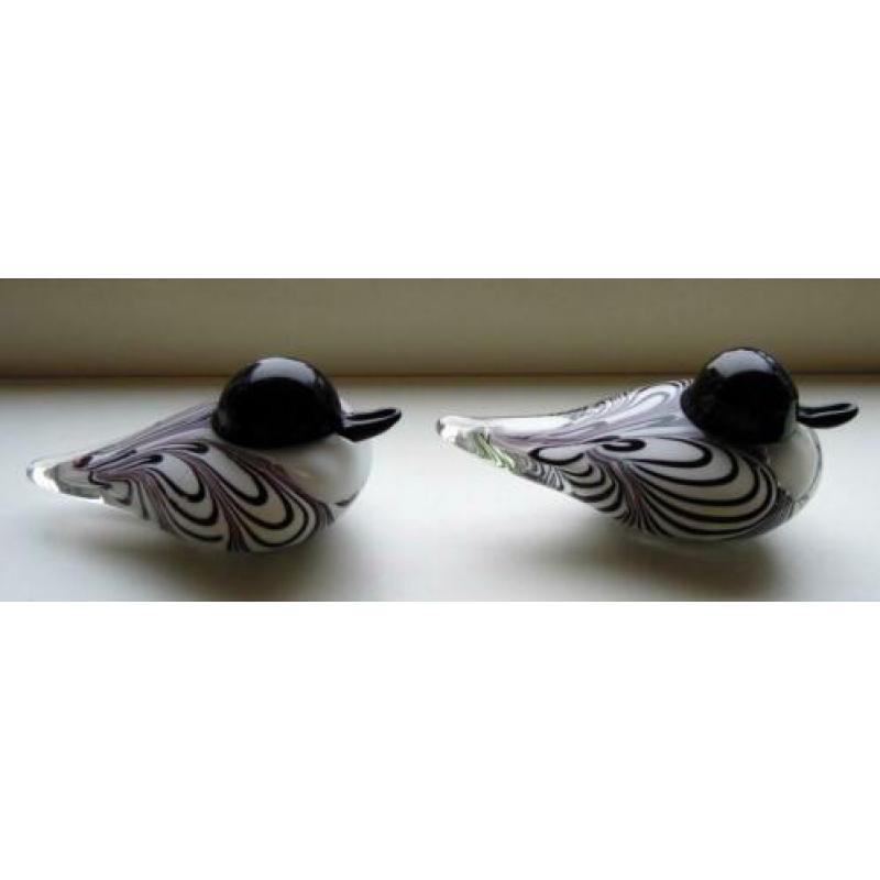 Twee design Murano glas vogels