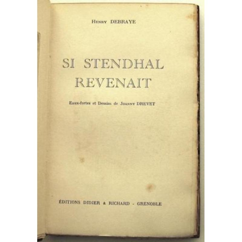 Si Stenhal Revenait [1933] Debraye 1/1200 Grenoble Binding