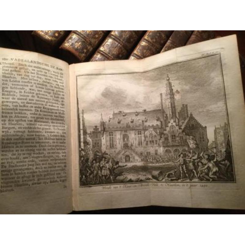 Vaderlandsche Historie 21 delen veel gravures 1752