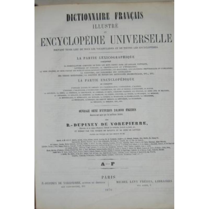 Franstalige encyclopedie in 2 delen natuur illustratie 1876