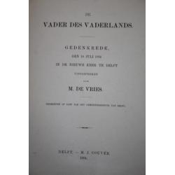 Gedenkrede: Vader des vaderlands, door M. de Vries (1884)