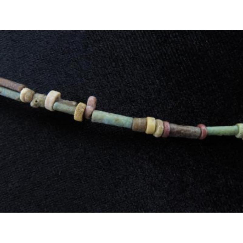 Bracelet of Egyptian faience mummy beads and bronze cross