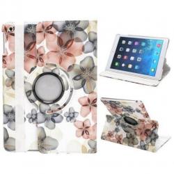 Bloemenpatroon Roteerbare iPad Air case - Wit