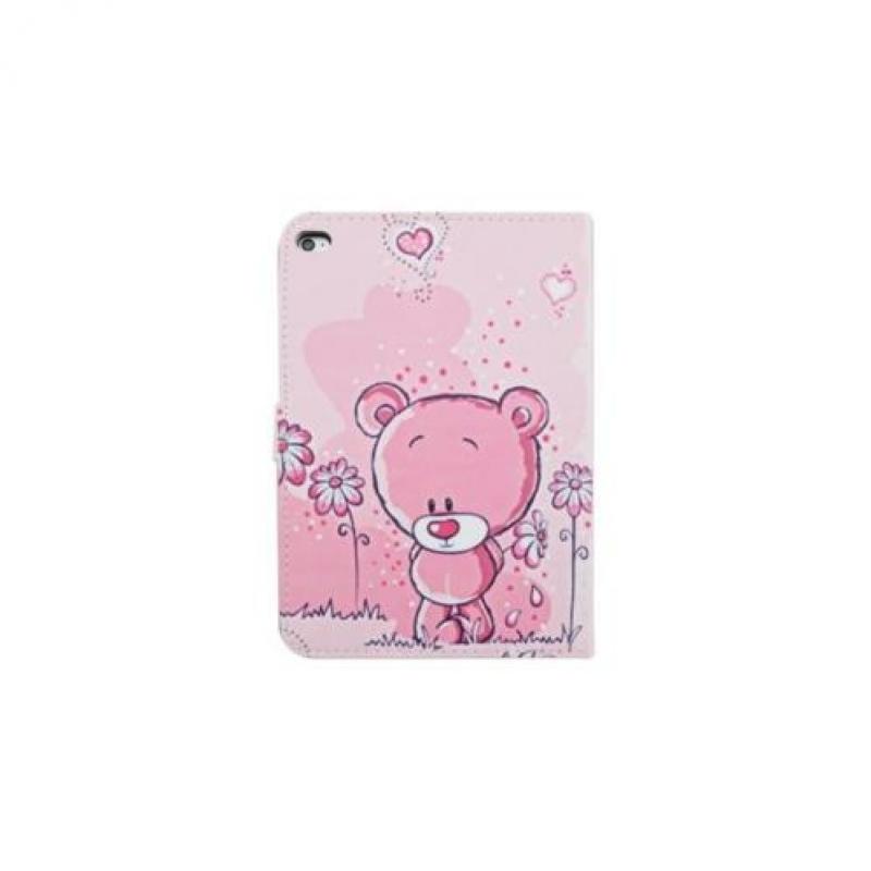 iPad mini 4 - hoes, cover, case - PU leder - roze beer