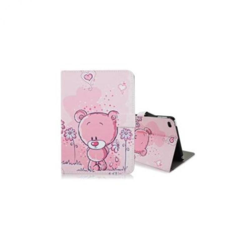 iPad mini 4 - hoes, cover, case - PU leder - roze beer