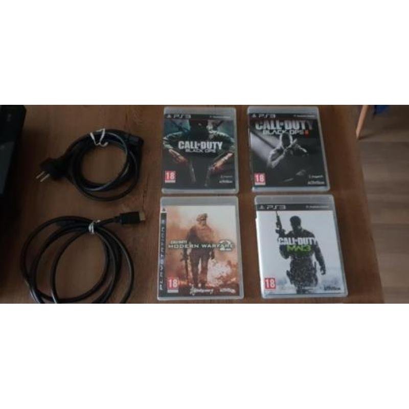 Playstation 3 + controller + headset + 9 spellen